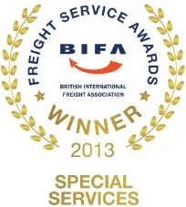 Freight Service Awards 2013 awarded from BIFA for outstanding pet freight service.
