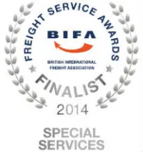 Freight Service Awards 2014 awarded from BIFA for outstanding pet shipping service.