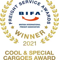 BIFA Freight Service Awards 2021 recognition for exceptional freight handling.